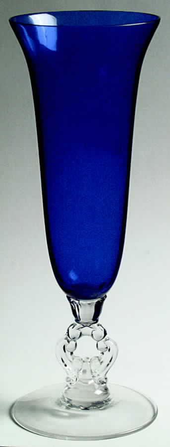 3400 Cobalt Blue 9" Keyhole-Stem Footed Vase by Cambridge-1