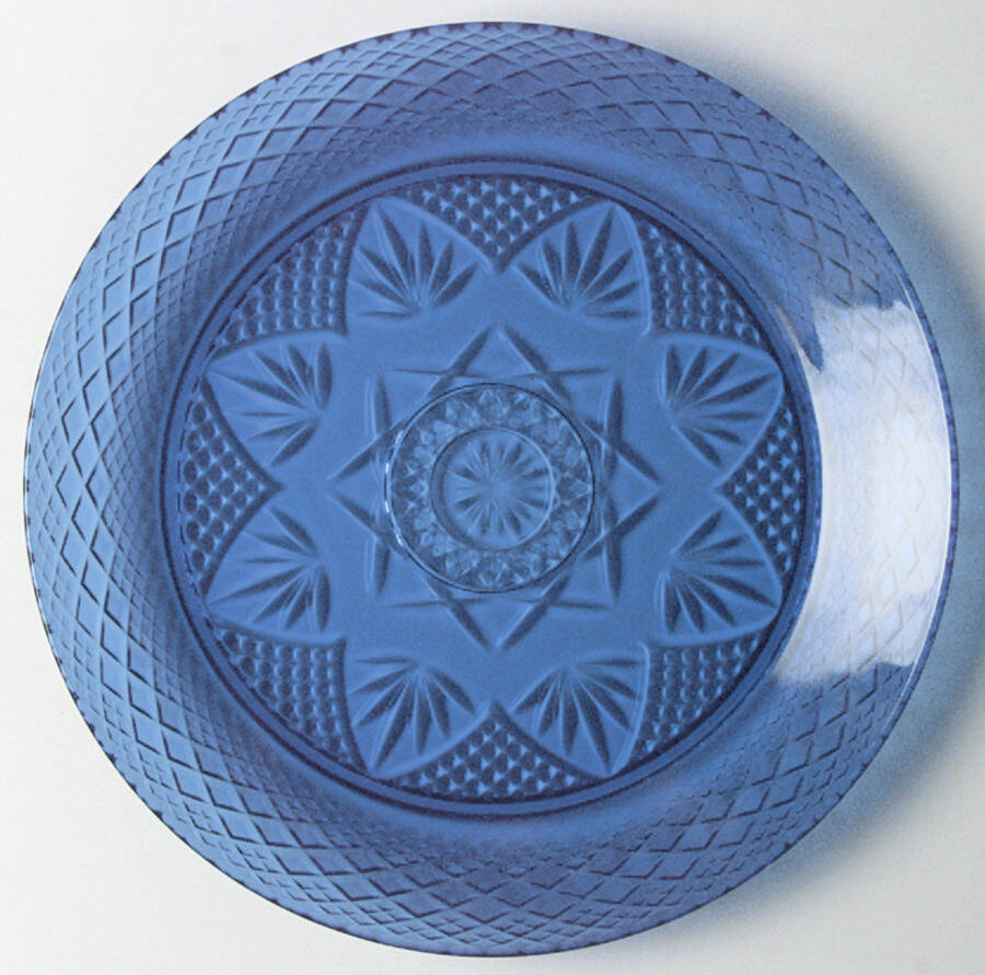 Antique Sapphire Blue Dinner Plate by Cristal D'Arques - Durand-1