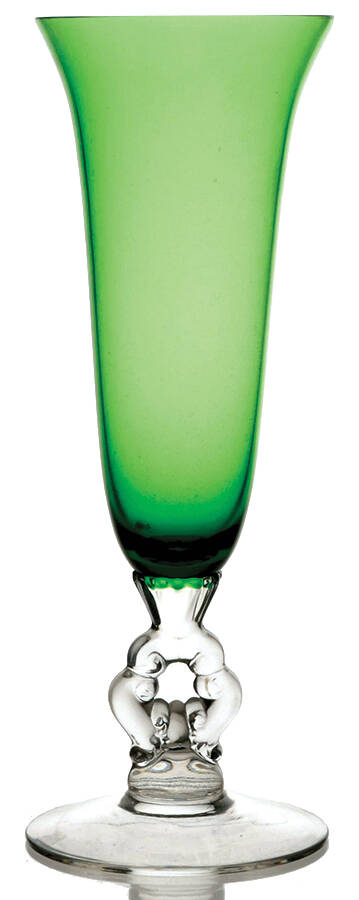 3400 Green (Dark Emerald Green) 10" Keyhole-Stem Footed Vase by Cambridge-1