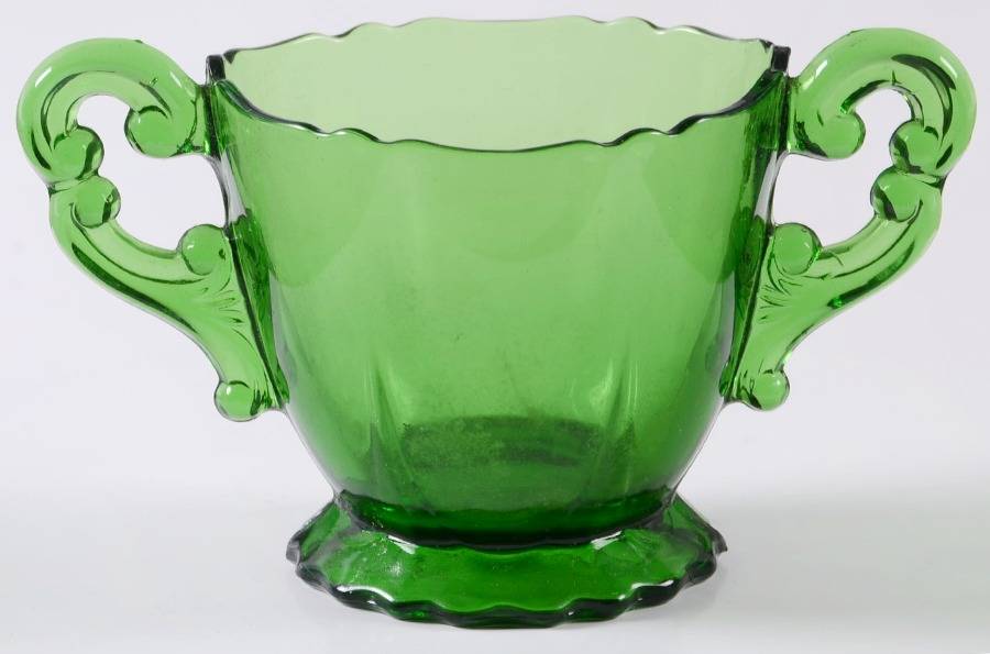 3400 Green (Dark Emerald Green) 3400/68 Open Footed Sugar by Cambridge-1