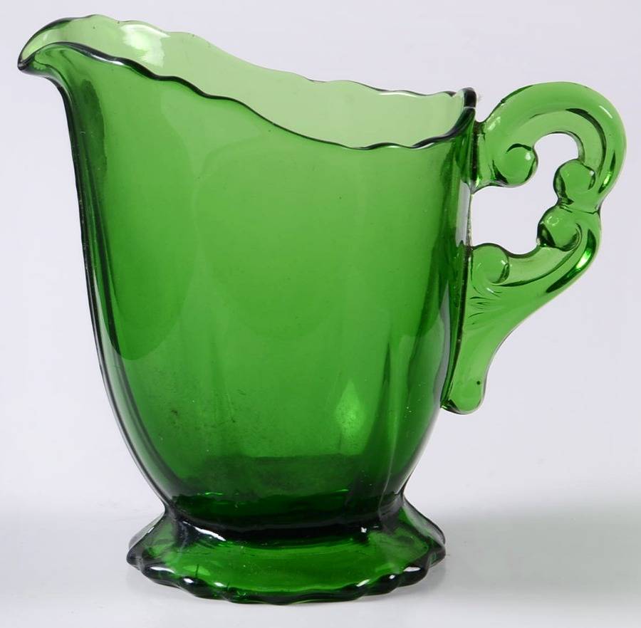 3400 Green (Dark Emerald Green) 3400/68 Footed Creamer by Cambridge-1
