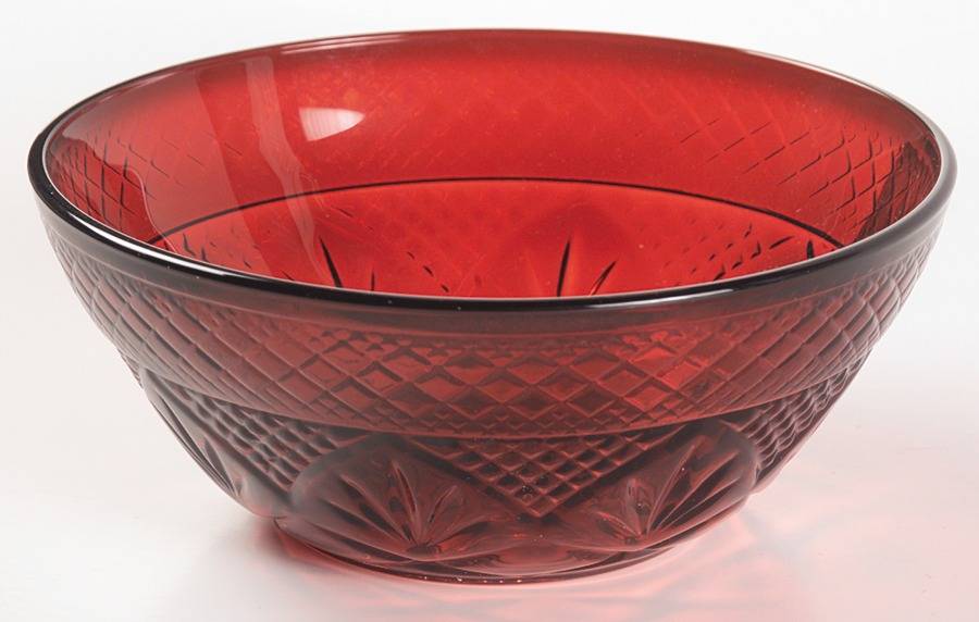 Antique Ruby Individual Salad Bowl by Cristal D'Arques - Durand-1