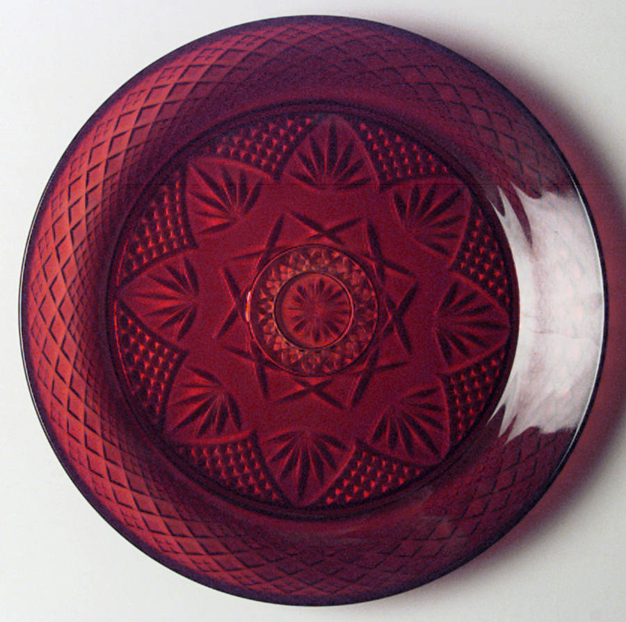Antique Ruby Dinner Plate by Cristal D'Arques - Durand-1