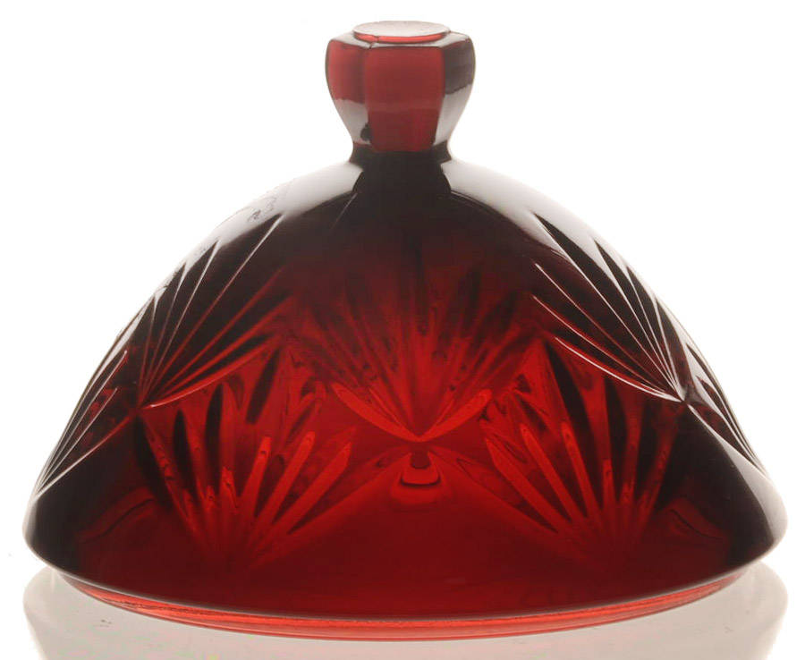 Antique Ruby Lid for Egg Shape Candy Dish by Cristal D'Arques - Durand-1