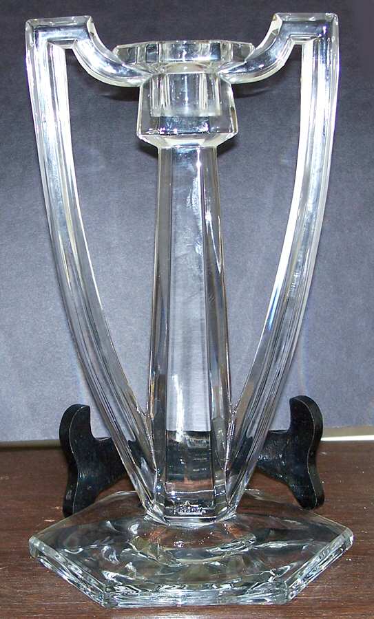 Krystol Single Light Candlestick by Central Glass Works-1