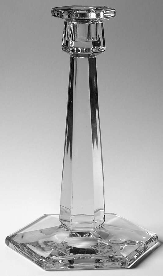 Krystol 9" Single Light Candlestick by Central Glass Works-1