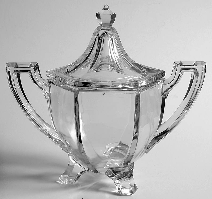 Krystol Sugar Bowl & Lid by Central Glass Works-1