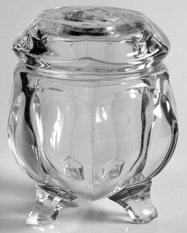 Krystol Round Hair Receiver & Lid by Central Glass Works-1