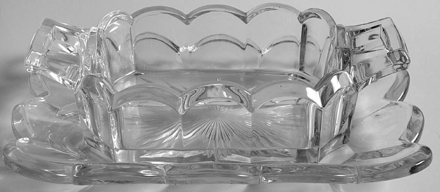 Krystol Sauce Bowl with Underplate by Central Glass Works-1