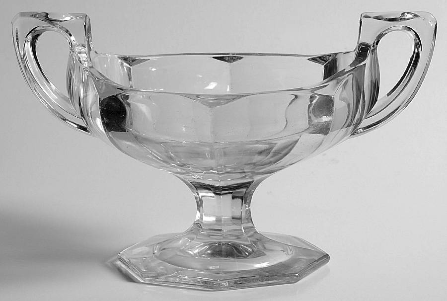 Krystol 2 Handled Footed Open Jam/Jelly by Central Glass Works-1