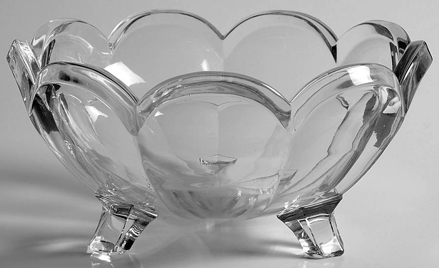 Krystol 7" 3-Toed Footed Bowl by Central Glass Works-1