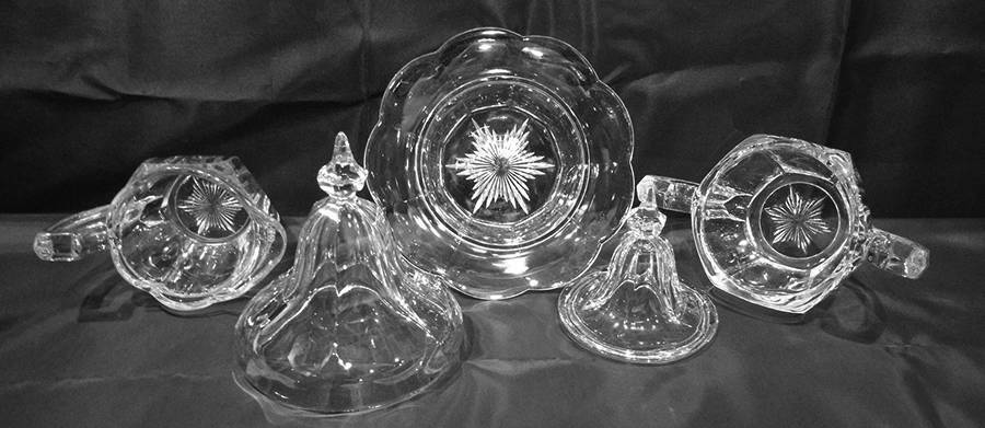 Krystol Round Covered Butter by Central Glass Works-1