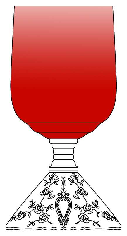 Rose Point Pressed Ruby Water Goblet by Cambridge-1