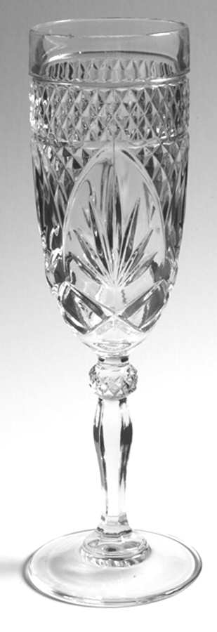Antique Clear (Knob Stem) Fluted Champagne by Cristal D'Arques - Durand-1