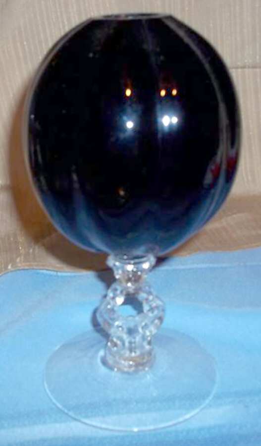 3400 Black #3400/1236 8" Footed Ivy Vase by Cambridge-1