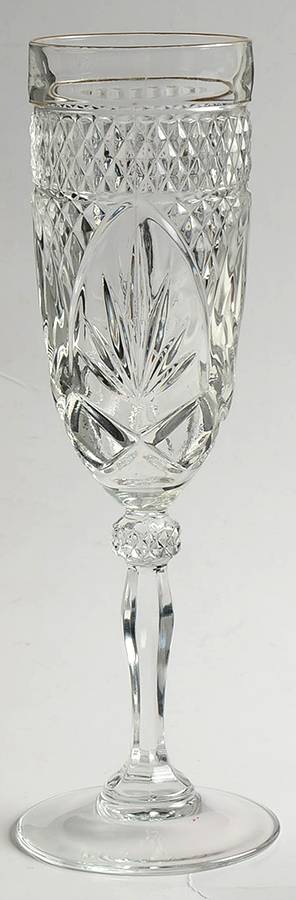 Antique Gold (Knob Stem) Fluted Champagne by Cristal D'Arques - Durand-1