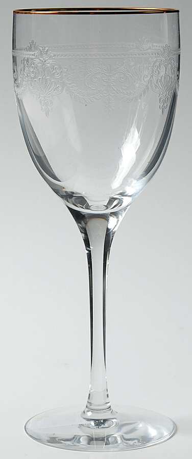 Chatel Gold Water Goblet by Cristal D'Arques - Durand-1