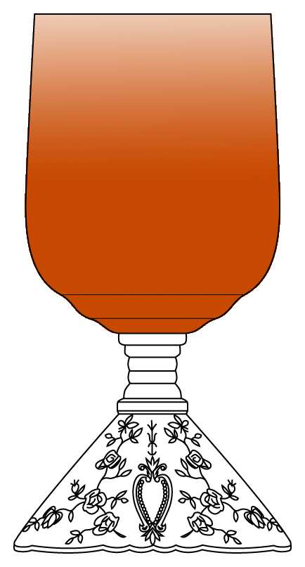 Rose Point Pressed Amber Water Goblet by Cambridge-1