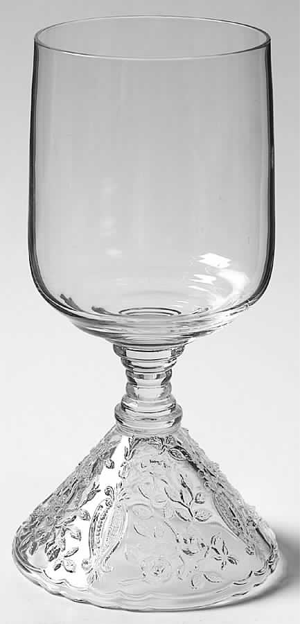 Rose Point Pressed Clear Water Goblet by Cambridge-1