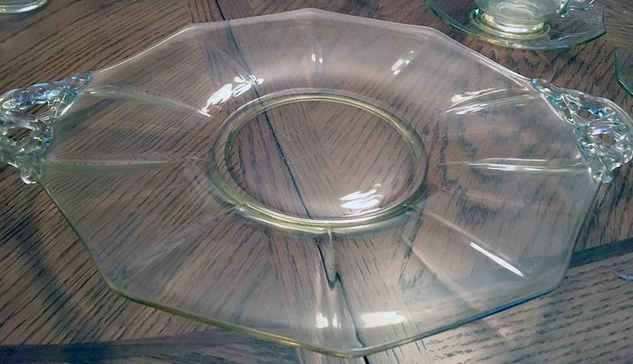 Decagon Yellow 14" Handled Tray by Cambridge-1