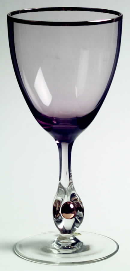 Atlas Amethyst Water Goblet by Czechoslovakia-1