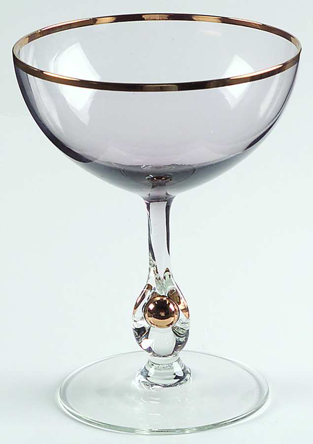 Atlas Amethyst Champagne/Tall Sherbet by Czechoslovakia-1