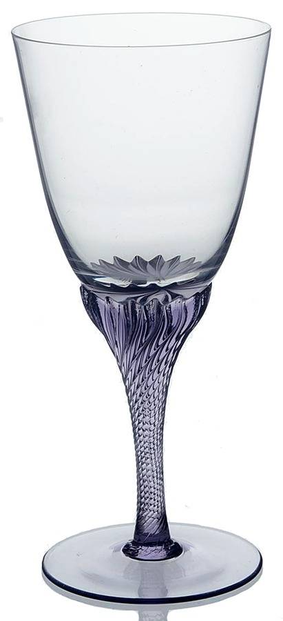 Flair Clear Amethyst Water Goblet by Czechoslovakia-1