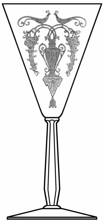 Etch 733 Clear (Stem 3115) Water Goblet by Cambridge-1