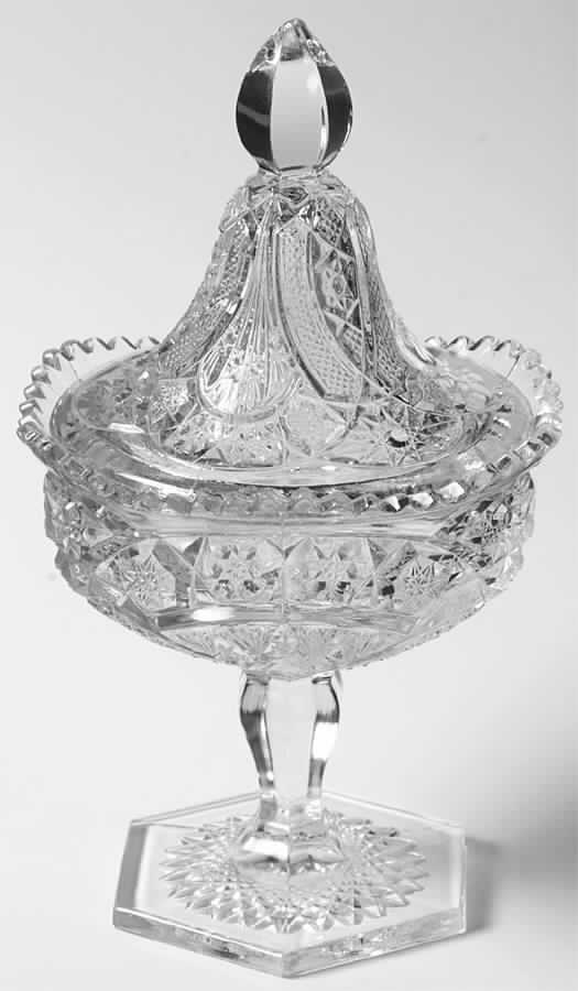 Wheat Sheaf Clear Footed Jam/Jelly & Lid by Cambridge-1