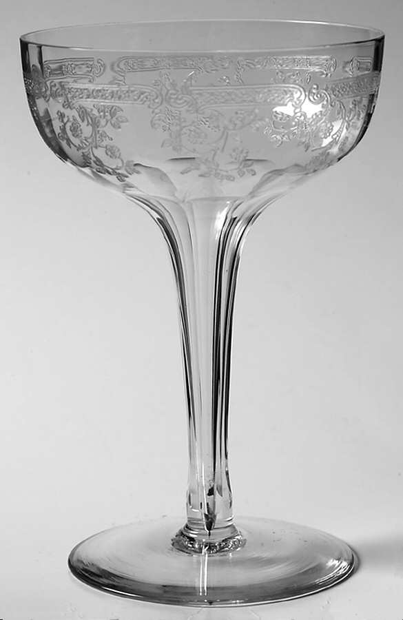Etch 11 Tall Hollow Stem Champagne by Central Glass Works-1