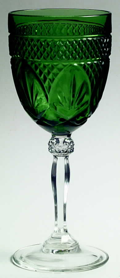 Antique Emerald Water Goblet by Cristal D'Arques - Durand-1