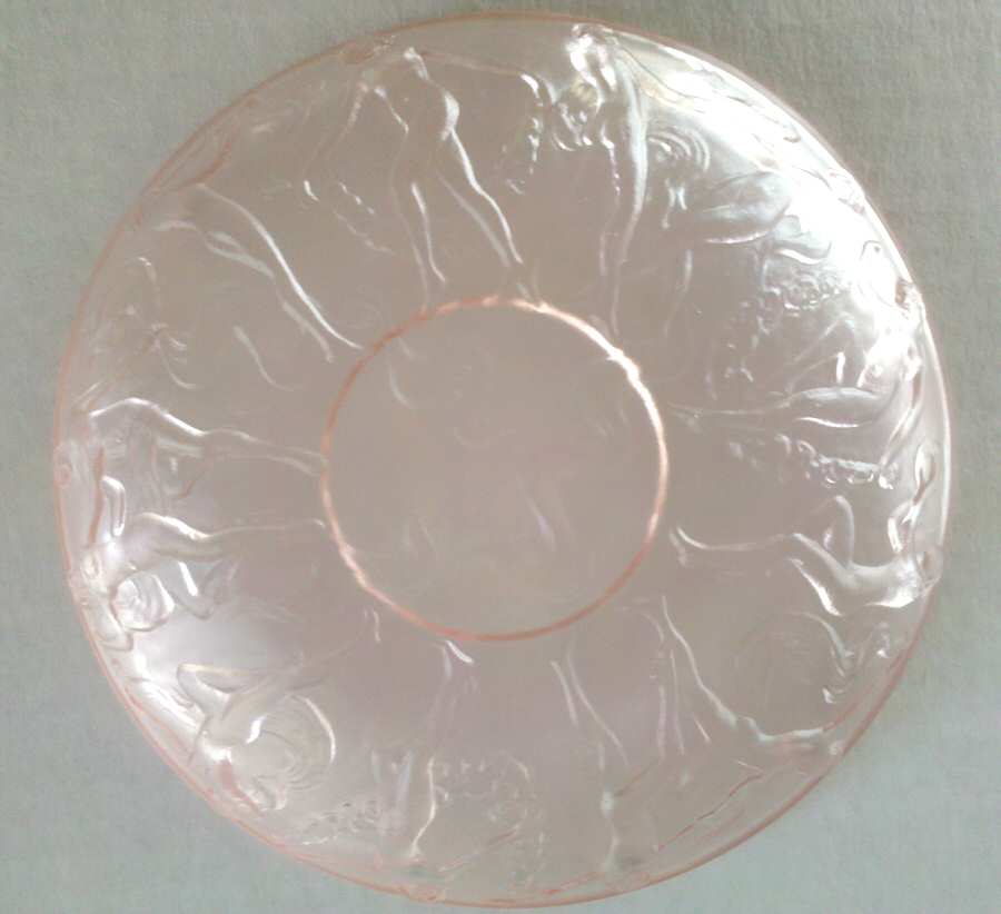 Martele' Pink (Frosted) Saucer Only by Consolidated-1