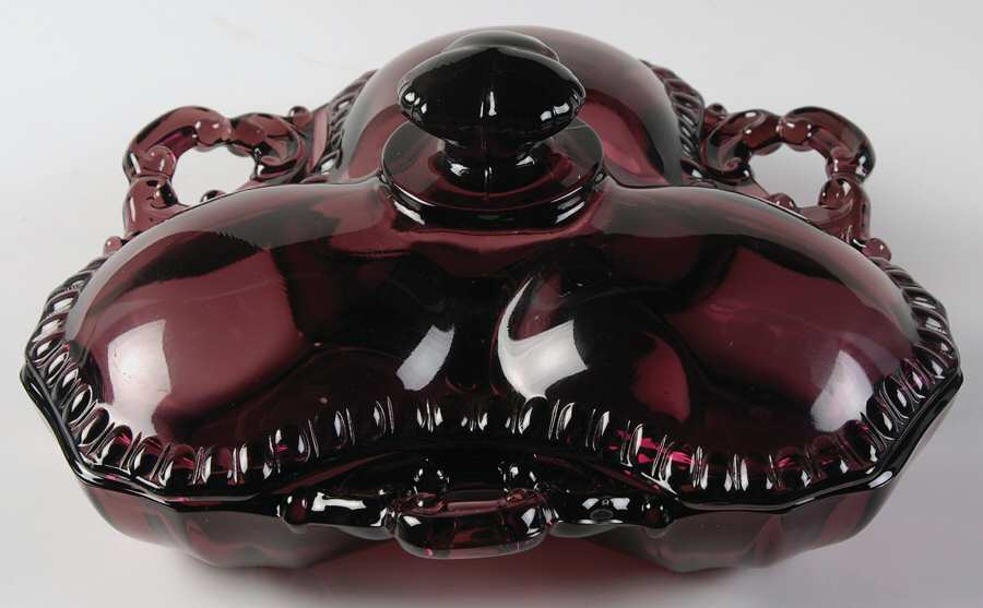 Gadroon Amethyst 3500/57 3 Part Covered Candy/Relish by Cambridge-1