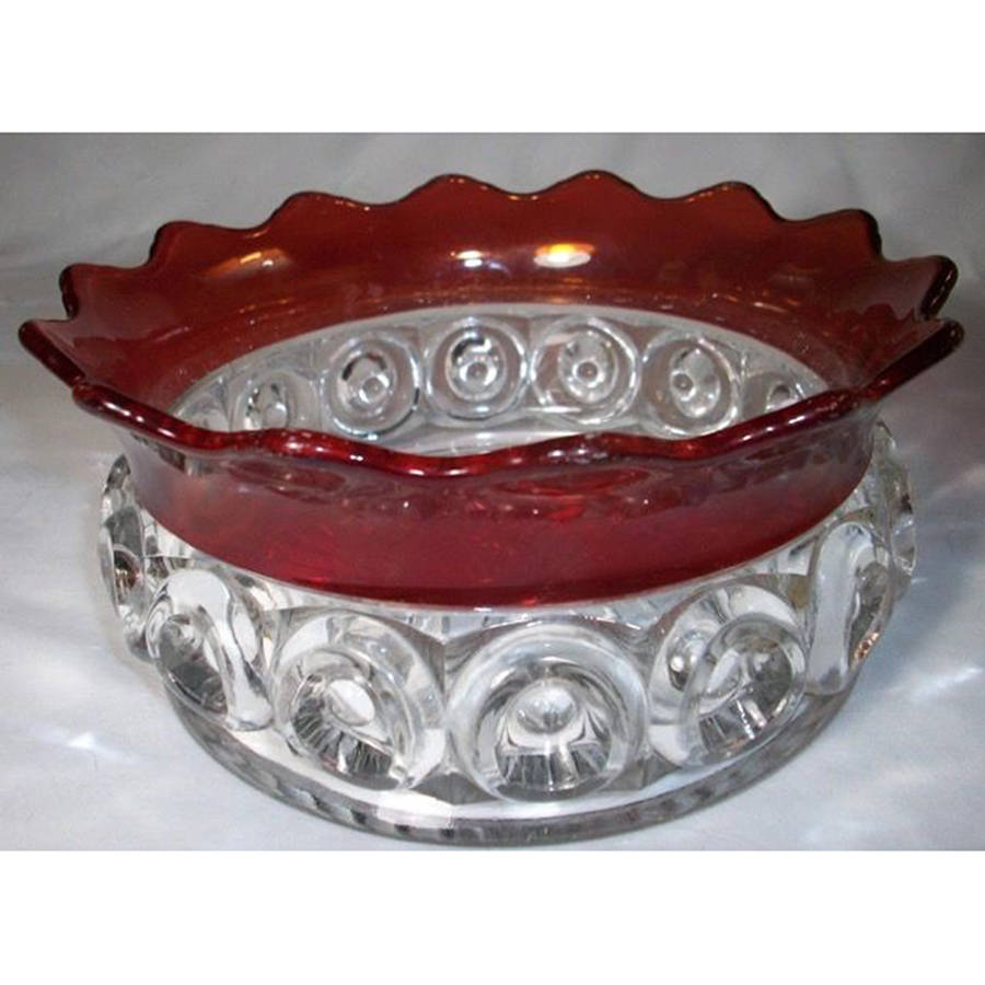 Royal Ruby Flash Small Fruit Dessert Bowl by Co-Operative Flint-1