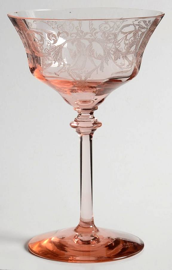 Morgan Pink (Stem 22) Champagne/Tall Sherbet by Central Glass Works-1
