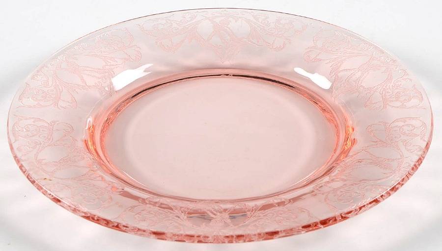 Morgan Pink (Stem 22) Salad Plate by Central Glass Works-1