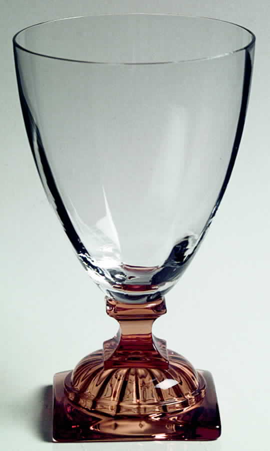 1450 (Clear Bowl, Amber Base) Footed Tumbler by Central Glass Works-1