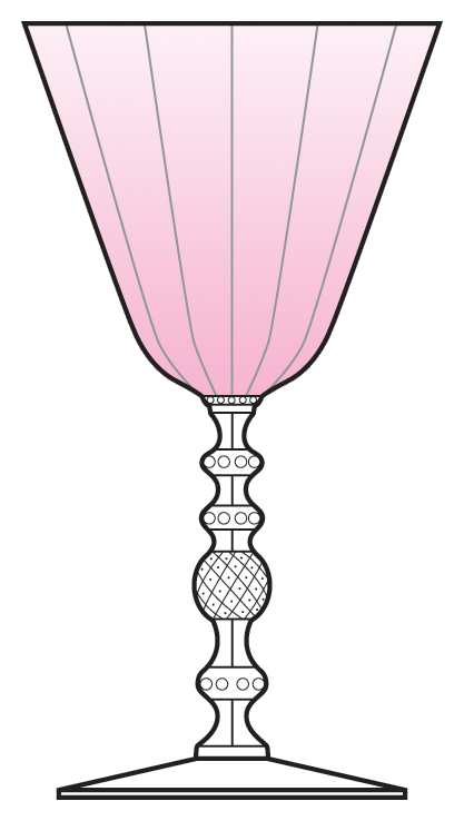 3122 Pink Water Goblet by Cambridge-1