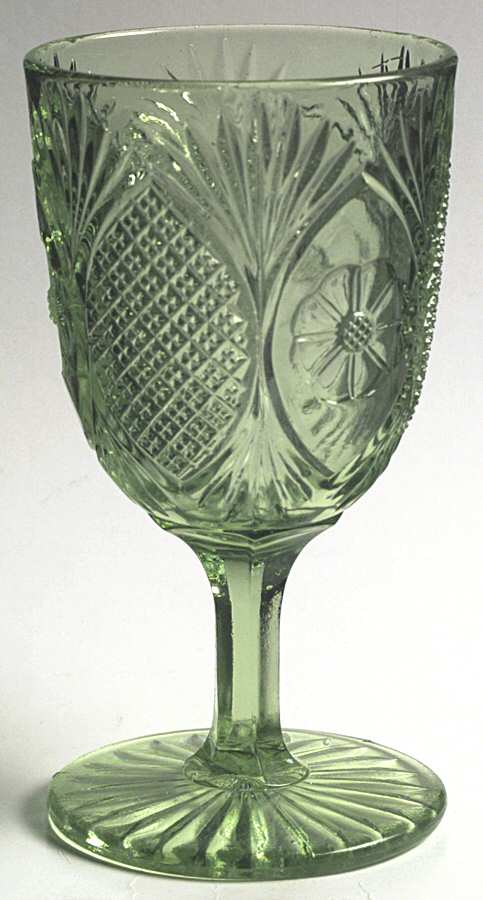 Sunk Daisy Green Water Goblet by Co-Operative Flint-1