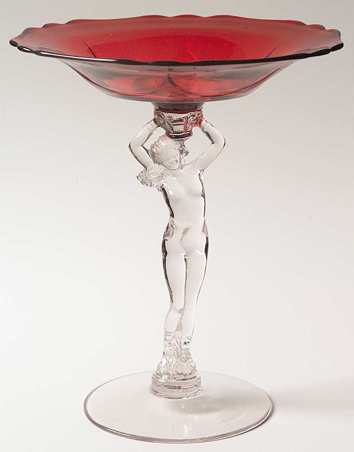 Nude Stems-All Colors & Variations (8" X 6") Carmen Flared Compote by Cambridge-1