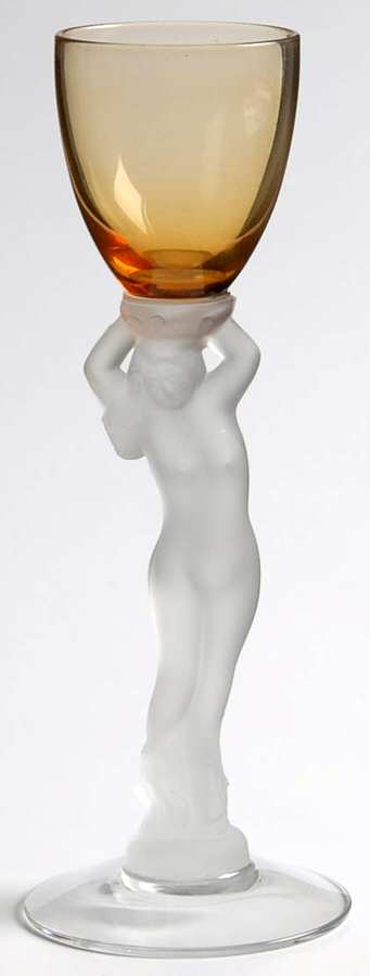 Nude Stems-All Colors & Variations Amber Brandy Frosted Stem Clear Foot by Cambridge-1