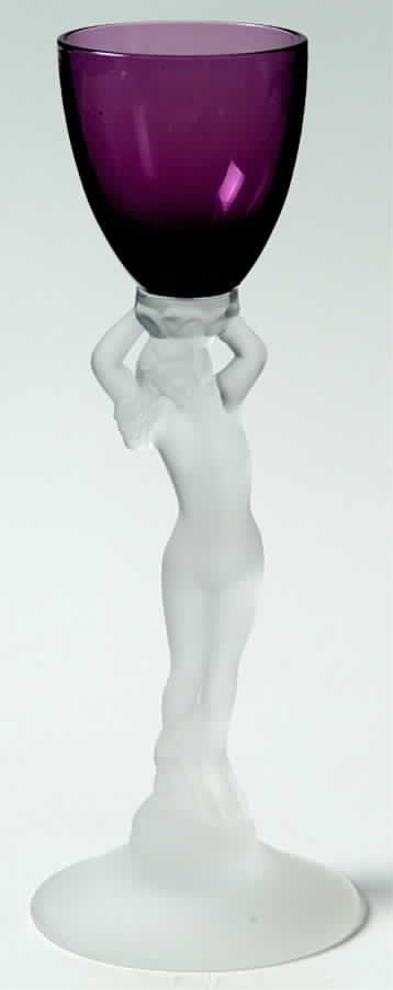 Nude Stems-All Colors & Variations Amethyst Frosted Stem Brandy Glass by Cambridge-1