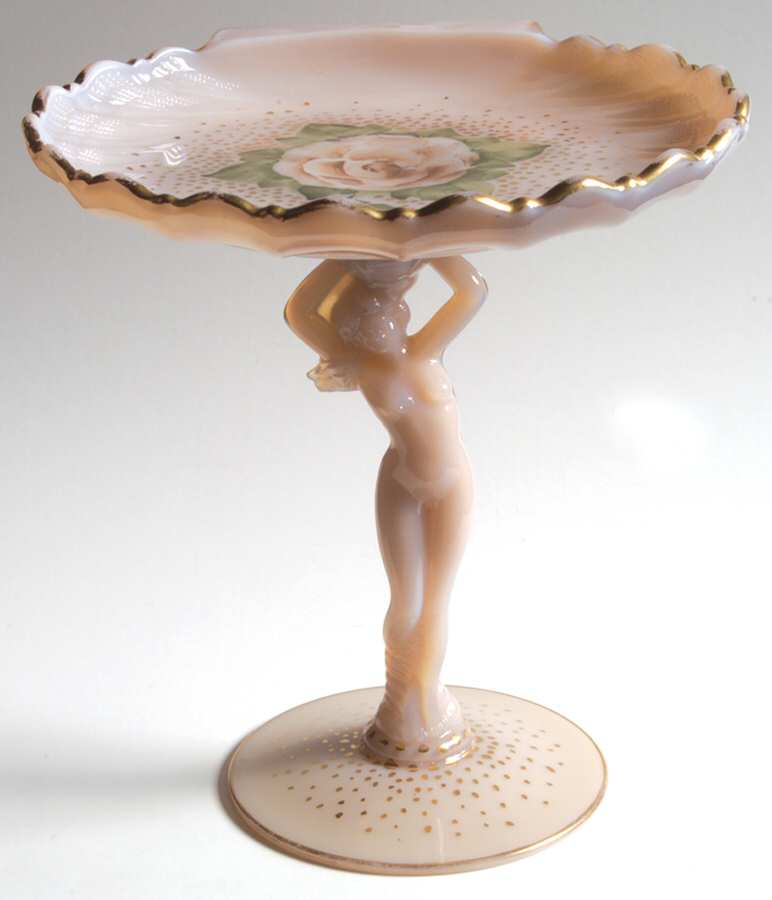 Nude Stems-All Colors & Variations Crown Tuscan (7" X 7") Handpained Shell Compote by Cambridge-1