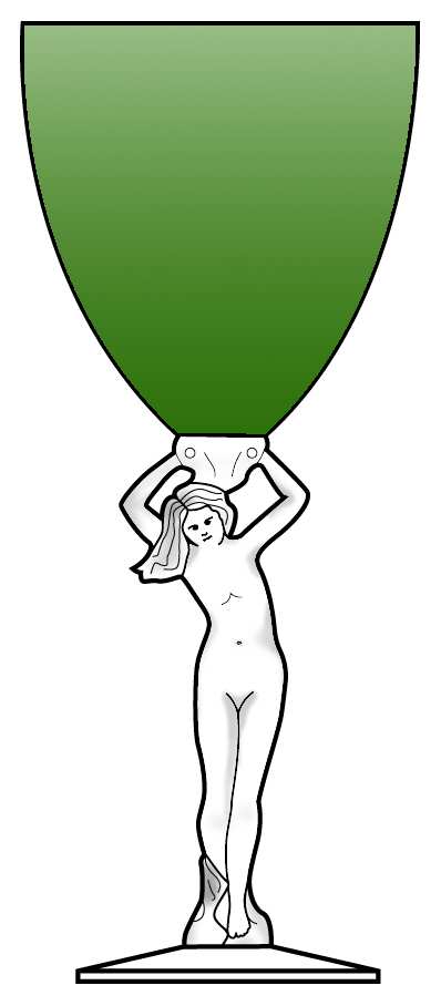Nude Stems-All Colors & Variations Forest Green Water Goblet by Cambridge-1