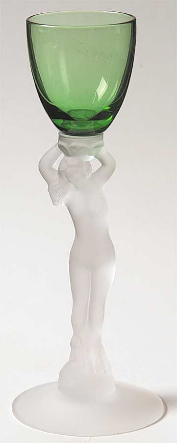 Nude Stems-All Colors & Variations Emerald Green Brandy Glass Frosted Stem by Cambridge-1