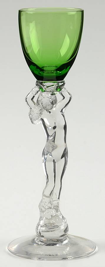 Nude Stems-All Colors & Variations Forest Green Brandy Glass by Cambridge-1