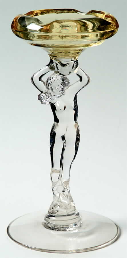 Nude Stems-All Colors & Variations Mandarin Gold Stemmed Ashtray by Cambridge-1