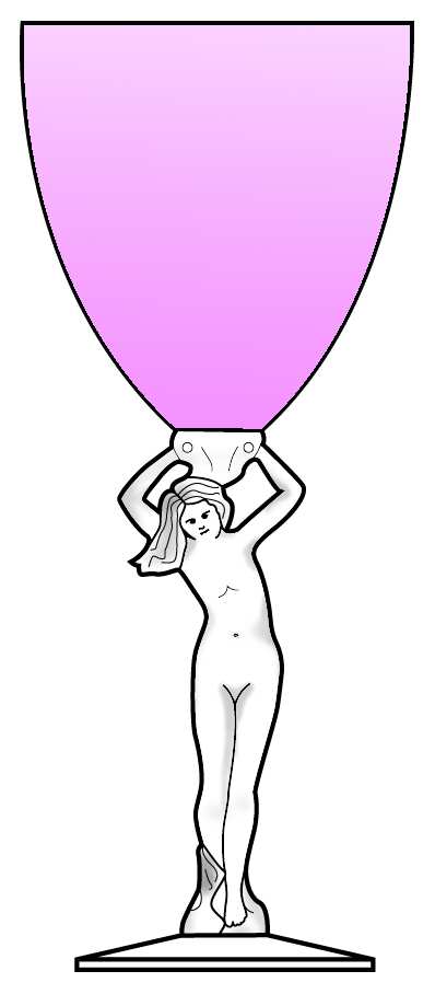 Nude Stems-All Colors & Variations Peach-Blo/Dianthis Pink Water Goblet by Cambridge-1