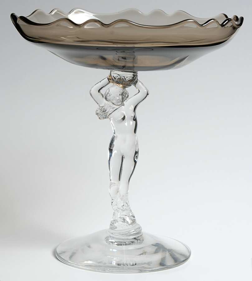 Nude Stems-All Colors & Variations Smoke (7" X 6") Cupped Compote by Cambridge-1