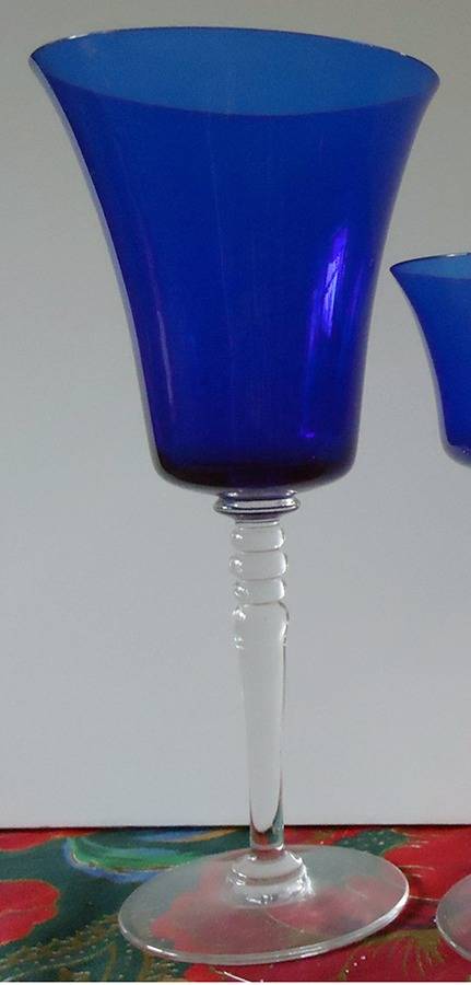 Pamela Cobalt Water Goblet by Central Glass Works-1